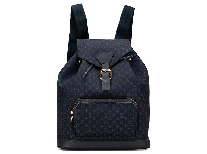 Louis Vuitton Monogram Mini Lin Montsouris GM Rucksack Blau