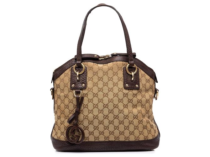 Borsa Dome Medium GG Canvas con charm Gucci Beige