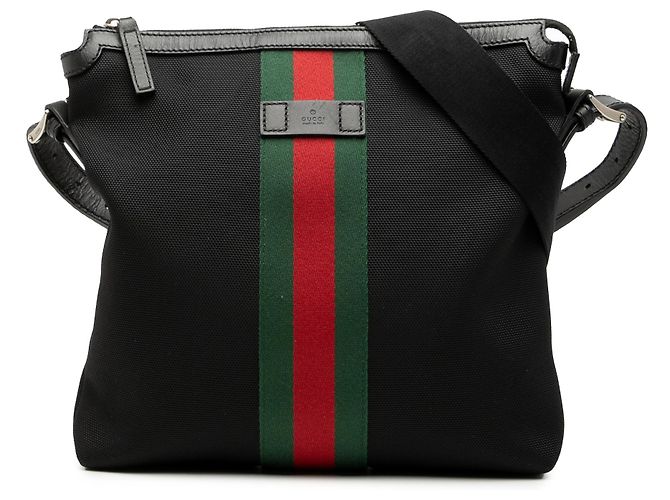 Borsa a tracolla Gucci GG Techno Canvas Web nera Nero