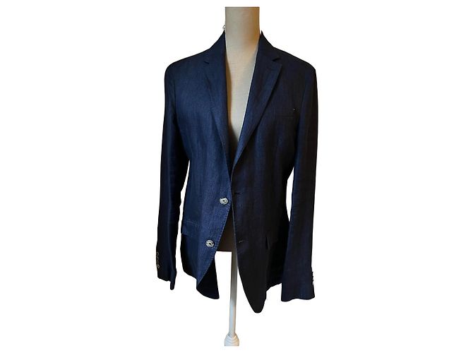 Autre Marque Marineblauer Leinenblazer