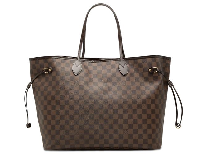 Sac cabas Louis Vuitton Damier Ebene Neverfull GM marron