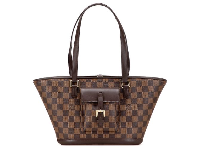 Bolsa de Ombro Louis Vuitton Damier Ebene Manosque PM Castanha