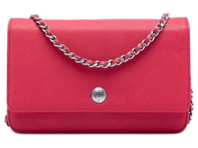 Borsa a tracolla Chanel Caviar Bicolor CC Wallet On Chain Rosa