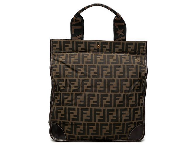 Sacola de Compras Fendi Zucca Canvas Marrom