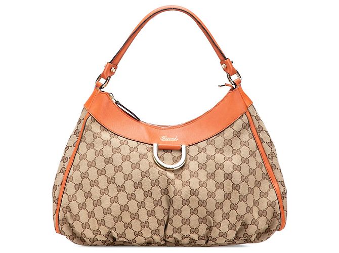 Gucci GG Canvas Abbey D Ring Schultertasche Beige