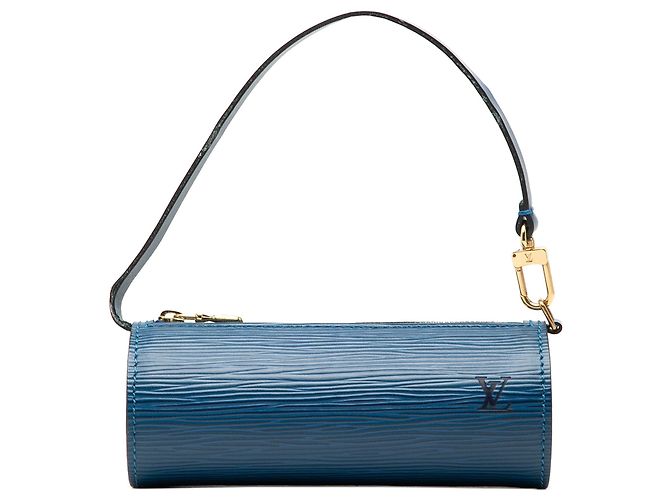 Bolsa de mão Louis Vuitton Epi Pochette Papillon Blue Azul