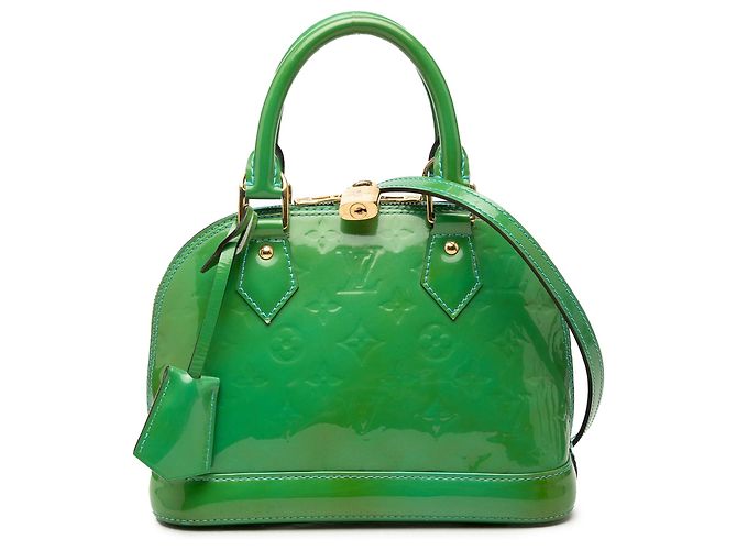 Bolsa Satchel Louis Vuitton Monogram Vernis Alma BB Verde