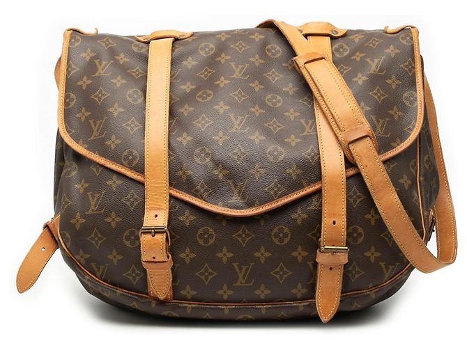 Borsa da viaggio Louis Vuitton Monogram Saumur 43 Marrone