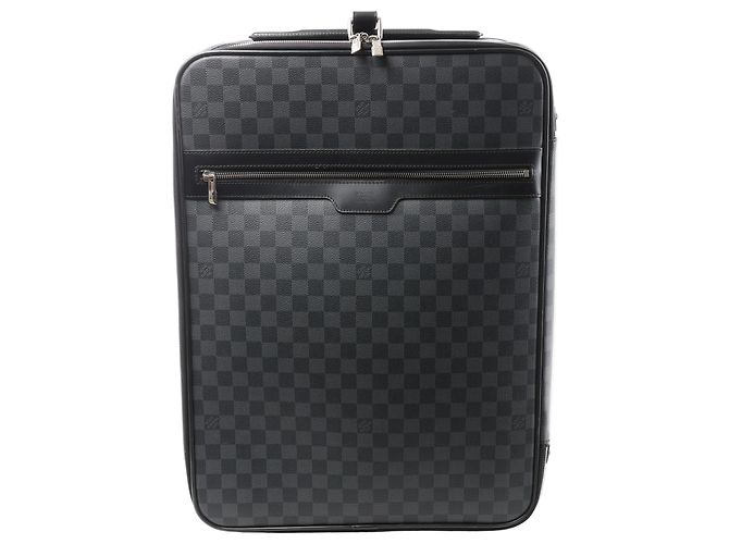Borsa da viaggio Louis Vuitton Pegase 55 Damier Graphite in nero