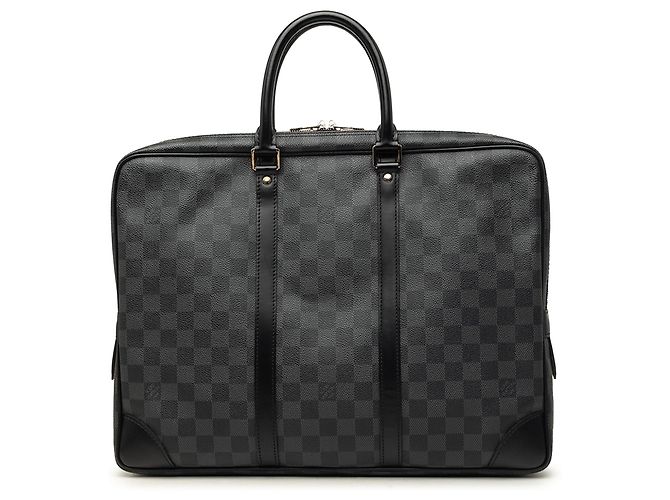 Borsa da Lavoro Louis Vuitton Damier Graphite Porte Documents Voyage PM Nera Nero