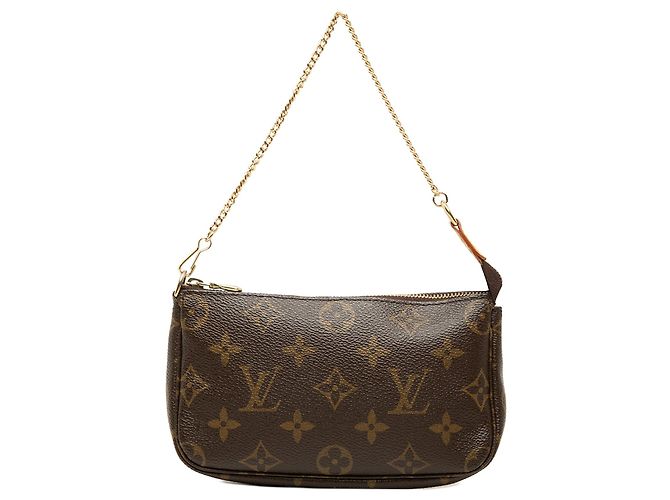Borsa a mano Louis Vuitton Monogram Mini Pochette Accessoires Marrone