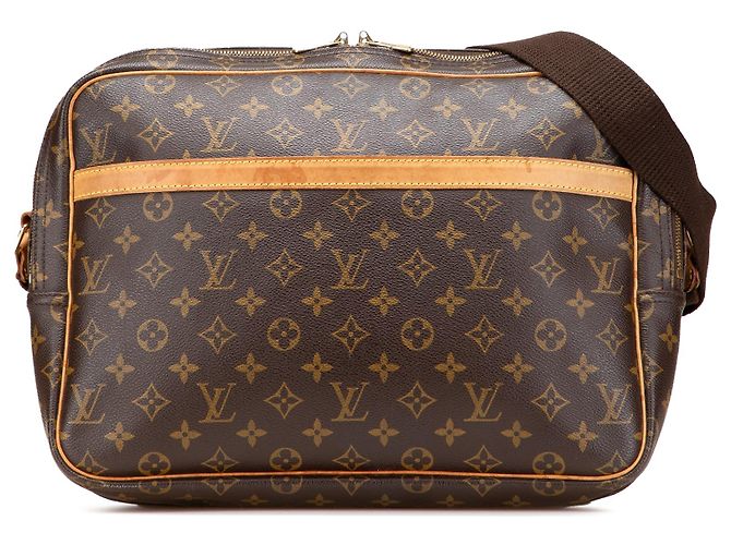 Borsa a tracolla Louis Vuitton Monogram Reporter GM Marrone
