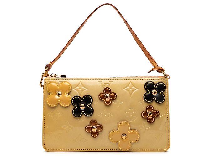 Borsa a tracolla Louis Vuitton Monogram Vernis Pochette Lexington Fleurs Gialla
