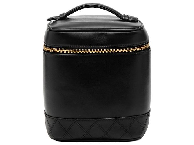 Black Chanel CC Lambskin Vanity Case