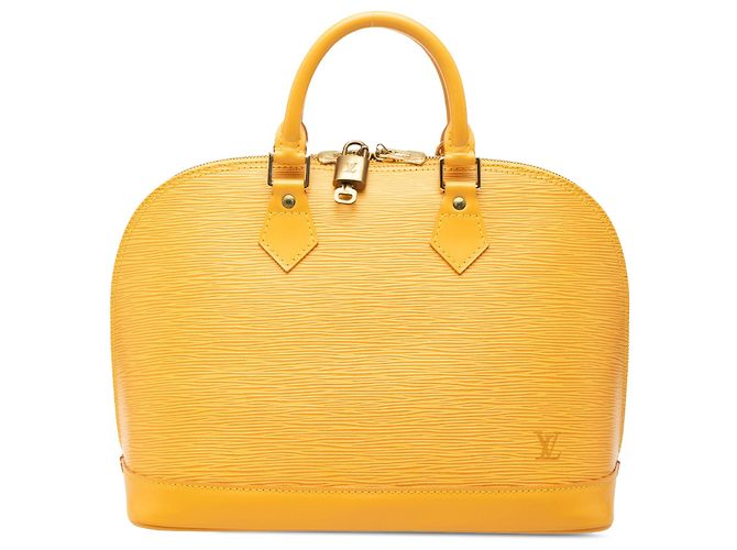 Bolso de mano Louis Vuitton Epi Alma PM Amarillo