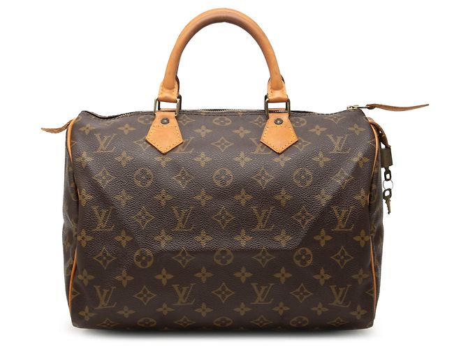 Sac Boston Louis Vuitton Monogram Speedy 30 Marron