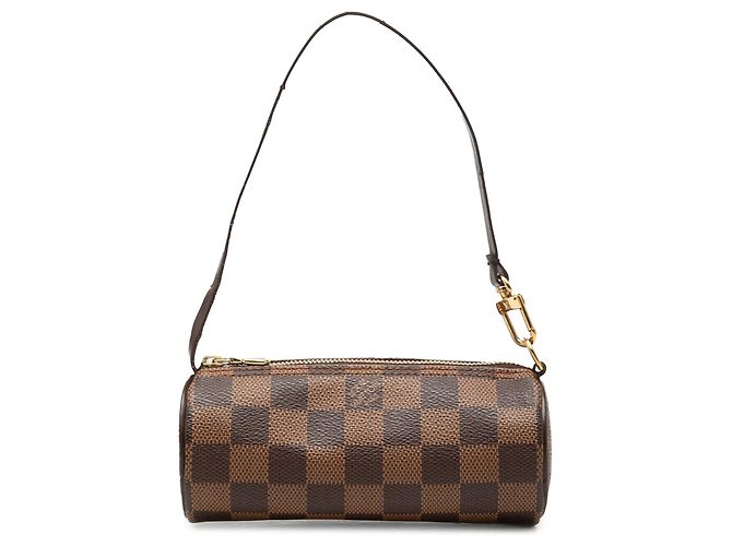 Bolsa de mão Louis Vuitton Damier Ebene Papillon Pochette Castanha