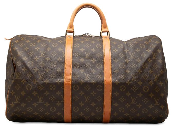 Borsa da viaggio Louis Vuitton Monogram Keepall 55 Marrone