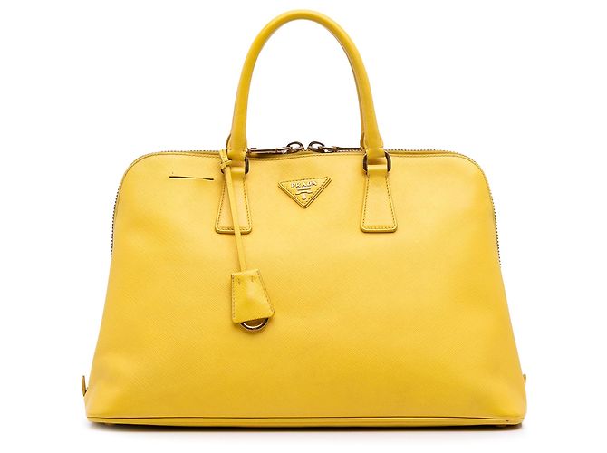 Borsa Prada Large Saffiano Lux Promenade Gialla Giallo