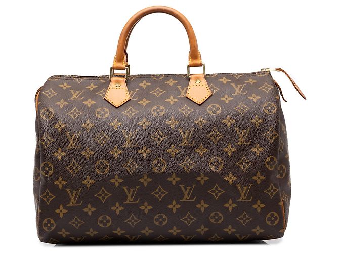 Sac Boston Louis Vuitton Monogram Speedy 35 Marron