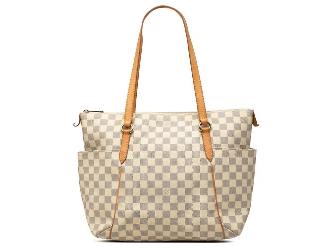 Sac cabas Louis Vuitton Damier Azur Totally MM blanc