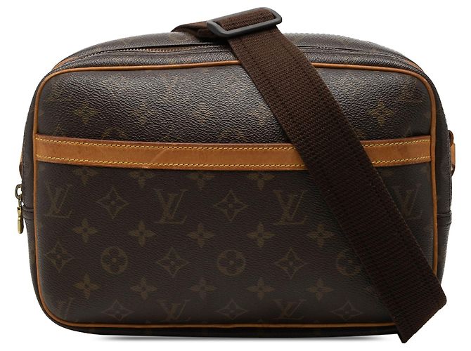 Borsa a tracolla Louis Vuitton Monogram Reporter PM Marrone