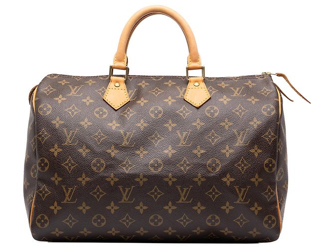 Sac Boston Louis Vuitton Monogram Speedy 35 Marron