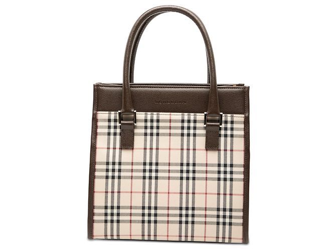 Bolso de mano Burberry House Check Canvas Beige