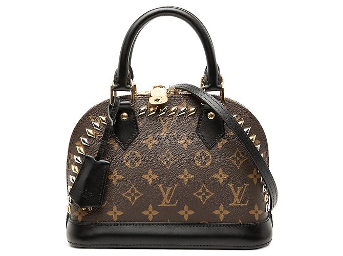 Borsa Louis Vuitton Monogram Macassar Studded Alma BB Nera Nero