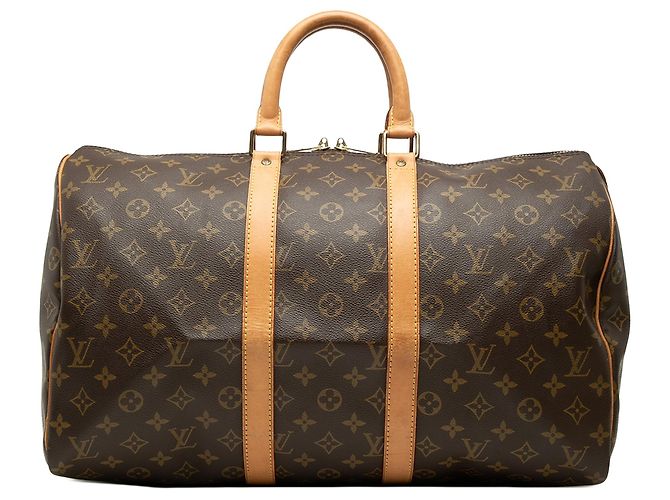 Brown Louis Vuitton Monogram Keepall 45 Travel Bag