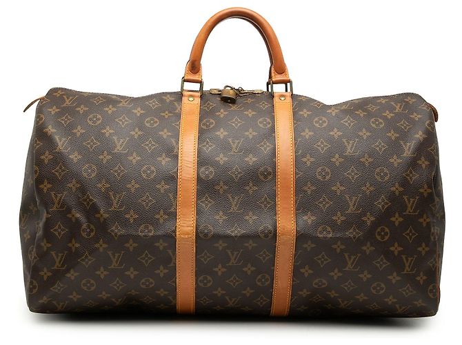 Borsa da viaggio Louis Vuitton Monogram Keepall 55 Marrone