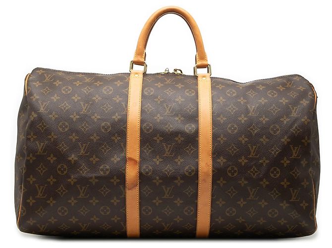 Borsa da viaggio Louis Vuitton Monogram Keepall 55 Marrone
