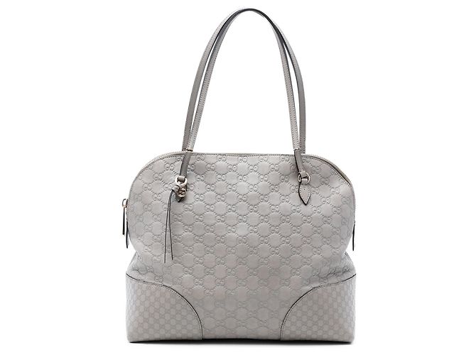 mala Gucci Bree Dome Medium Guccissima Cinza