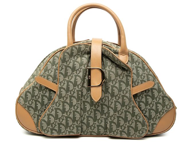 Diorissimo Canvas Double Saddle Bowler Bag Handtasche in Grün