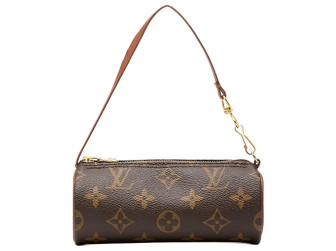 Bolsa de mão Louis Vuitton Monogram Papillon Pochette Castanha Marrom