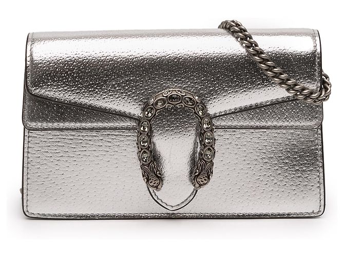 Borsa a tracolla Mini Dionysus Gucci in pelle argento