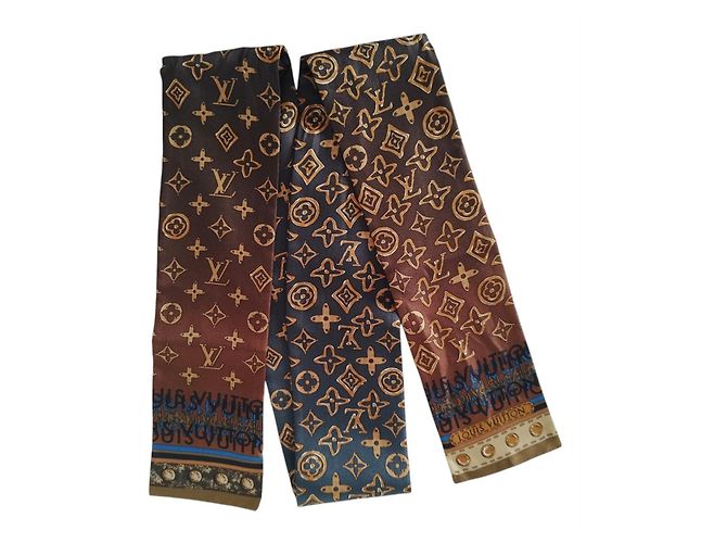 Louis Vuitton Bandeau Twilly Monogram Marrone e Blu Multicolore