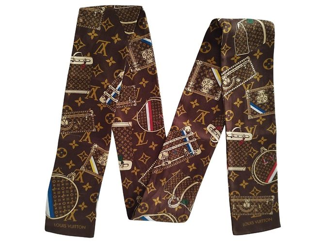 Louis Vuitton Twilly Monogram e Malles in seta Multicolore