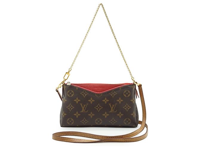Louis Vuitton Pochette Monogram Pallas Cherry 2-Way Marron Rouge