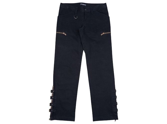 Dolce & Gabbana AW03 Multi-Buckle Bondage Biker Pants Black