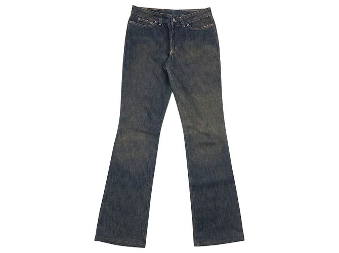 Gucci by Tom Ford SS02 Flared Sanded Bootcut Denim Jeans Blau