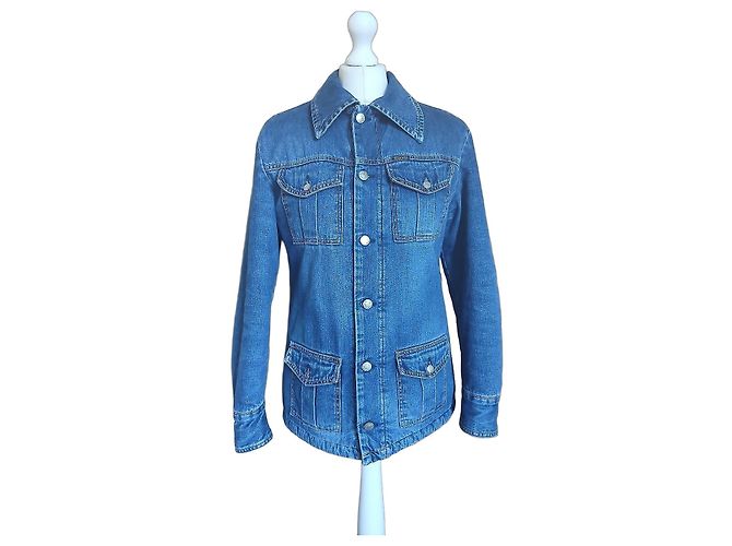 Chaqueta vaquera Diesel con forro shearling Castaño Azul