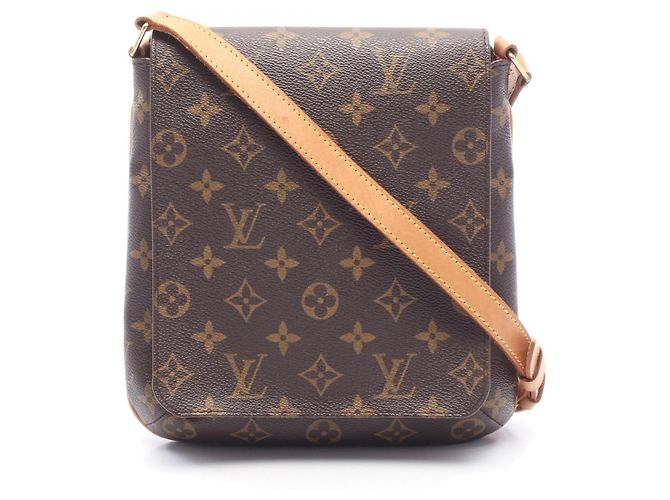 Bolsa de Ombro Louis Vuitton Musette Salsa com Alça Longa Marrom