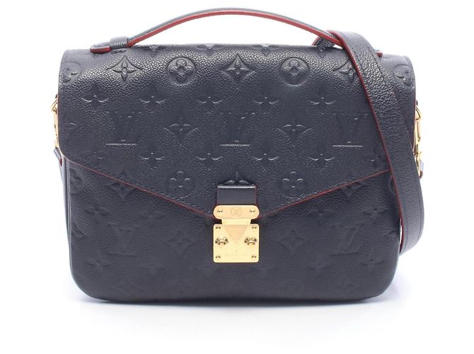 Borsa Louis Vuitton Pochette Métis Monogram Empreinte Rosso Blu navy