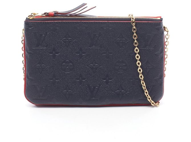Bolso de hombro Louis Vuitton Pochette Double Zip Roja Azul marino