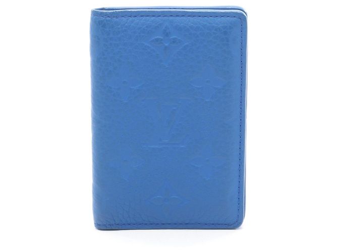 Organizer Tarjetero de piel azul neón Louis Vuitton