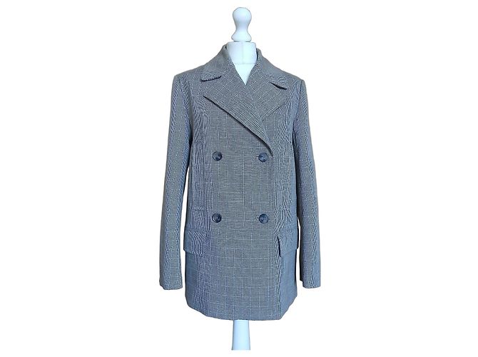 COS Zweireihiger Blazer Prince-of-Wales-Check - Beige Mehrfarben