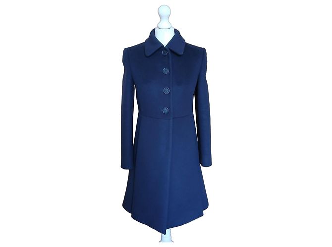 Miu Miu Dunkelblauer Schurwollmantel