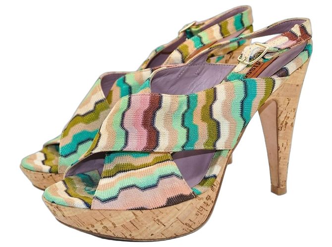 Sandali con zeppa Missoni Zig Zag Multicolore