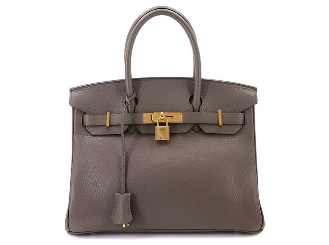 Hermès Bolsa Hermes Birkin 30 em Etain Cinza